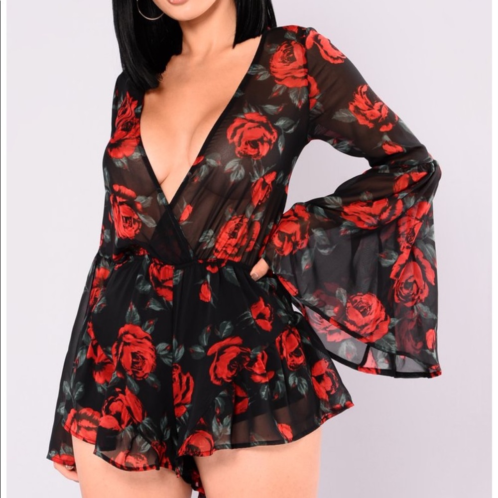 Fashion Nova Rose Floral Romper